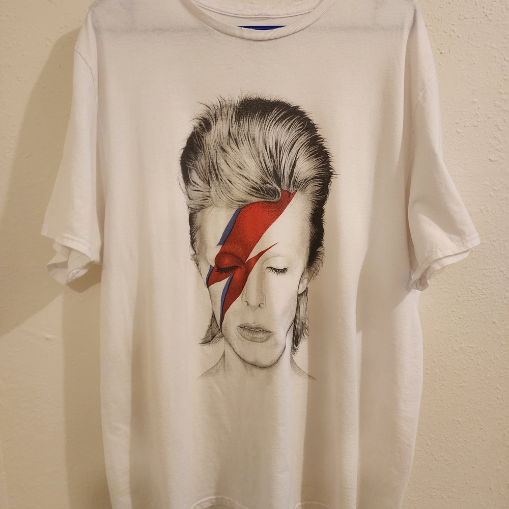 White Bowie Graphic Tee with Iconic Design
